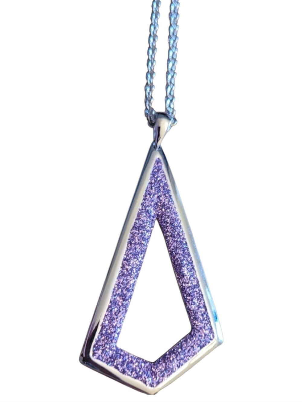 🥳4/$25!🥳 Sparkling Edge Purple Geometric Pendant Necklace